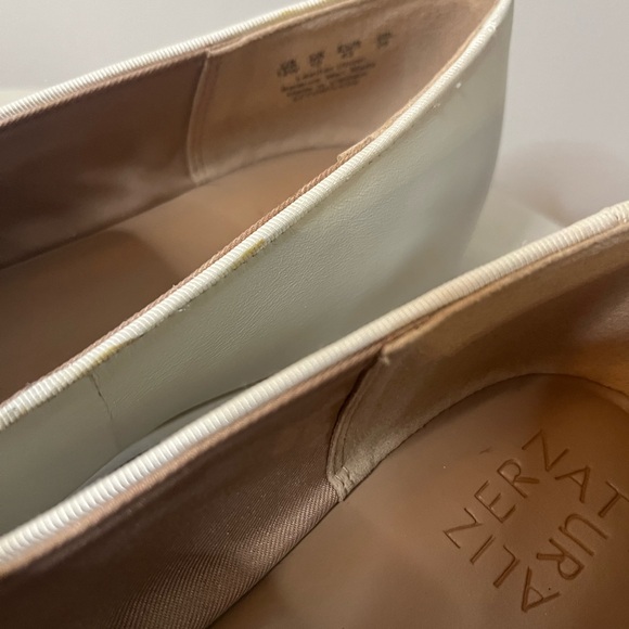 Naturalizer Effortless Satin Pearl Cream Leather Women's Loafers Comfort 12 WIDE - Picture 9 of 16